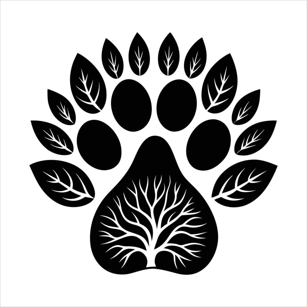 Paw print of wild feline animal Royalty vector