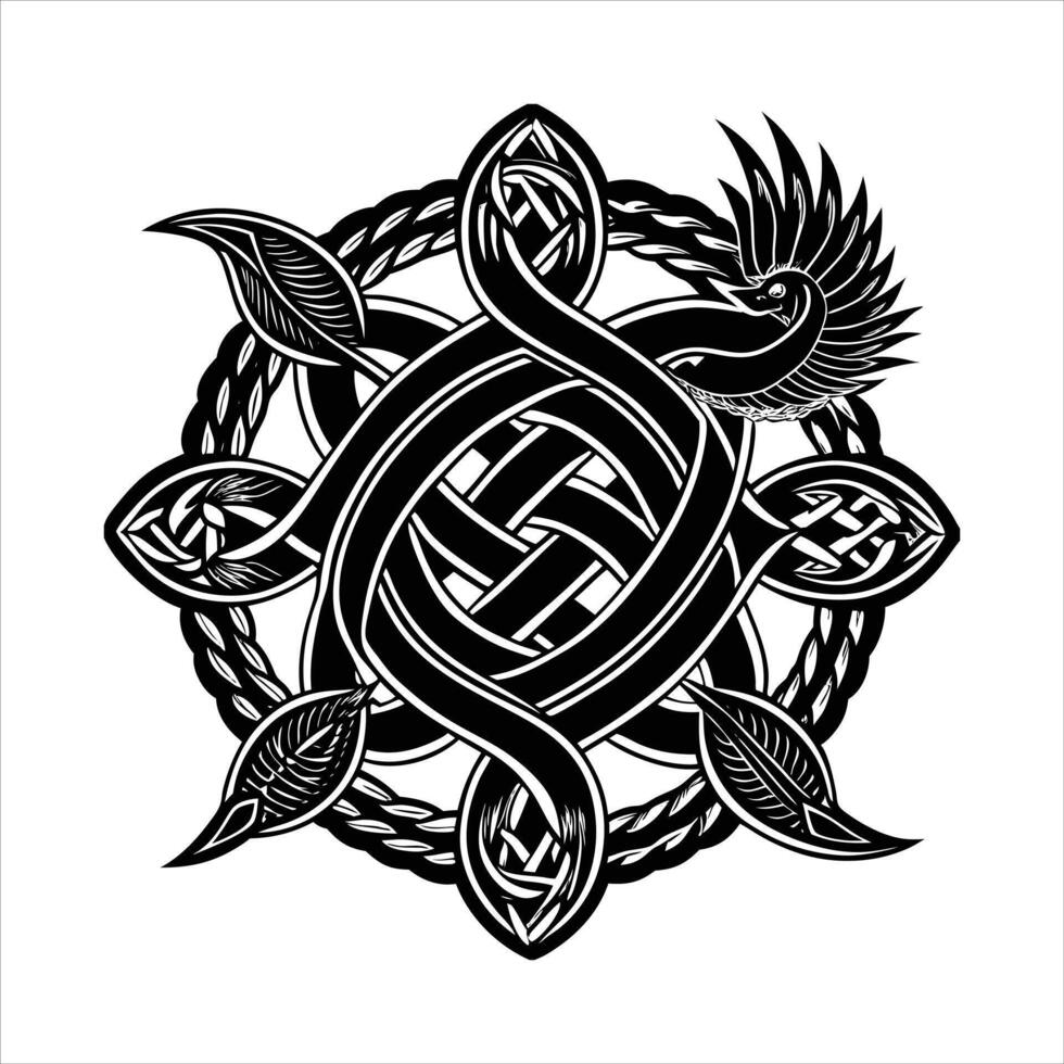 Dragon With Knot Images. vector