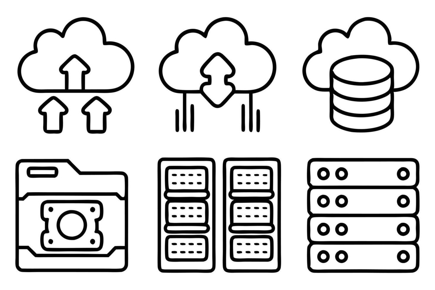 Virtual Cloud Computing Icons vector