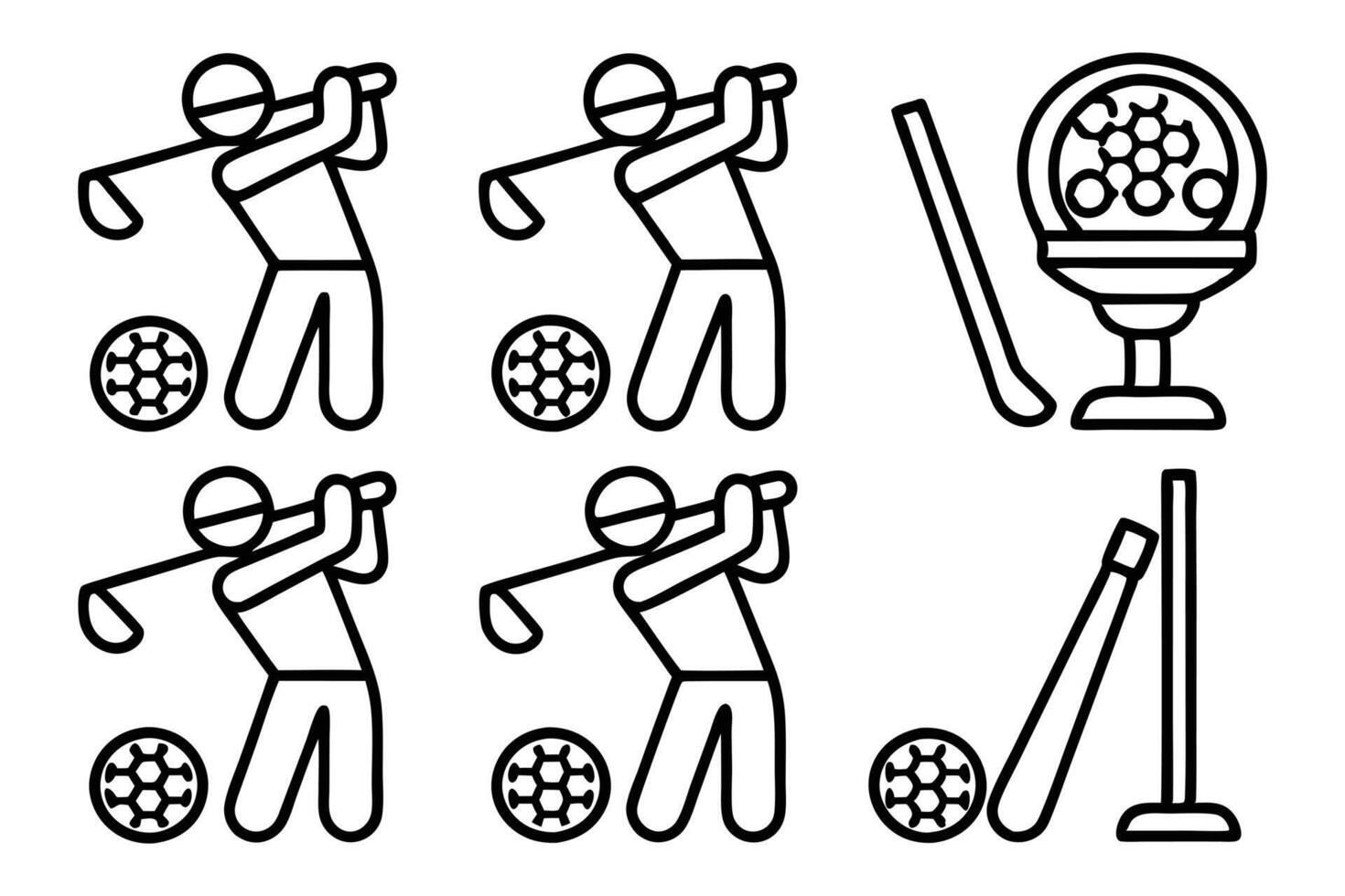 Golf Essentials Line Icons vector