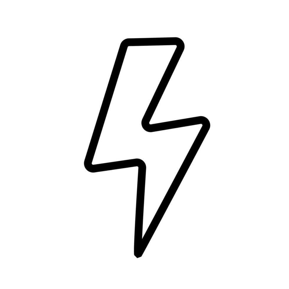 Thunderbolt flash icon. Editable stroke. Flash lightning icon vector