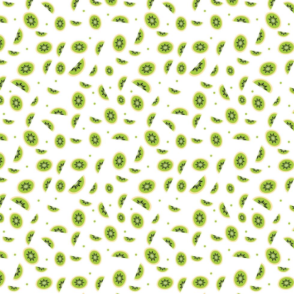 pattern with kiwi fruit on white background. vector