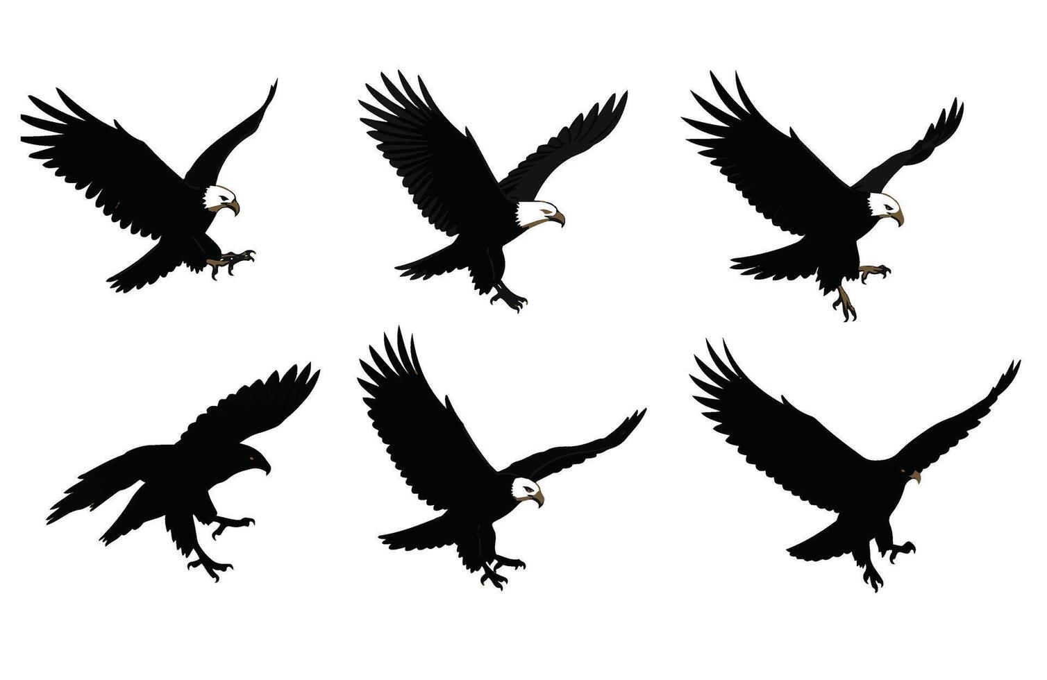 Majestic Eagle Spreading Its Wings in Flight vector