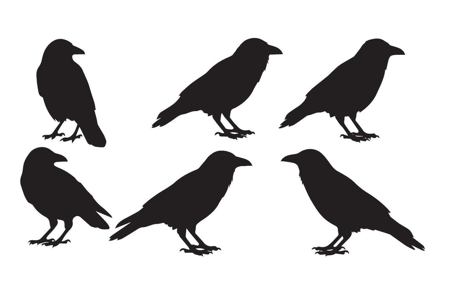 High-Quality Crow Silhouette Set for Professionals vector
