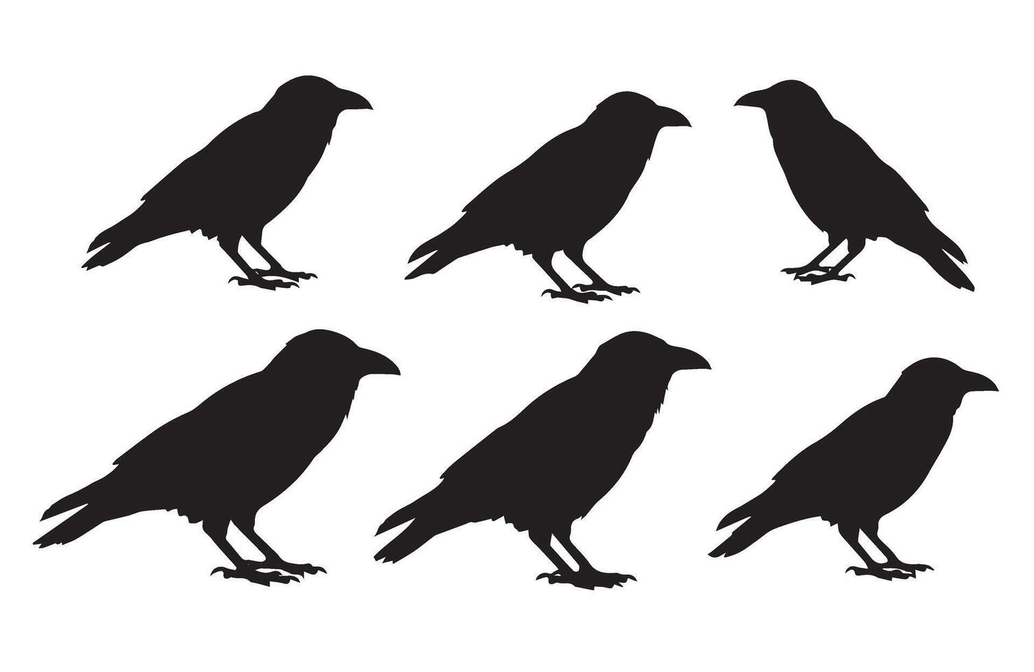 Eerie Crow Silhouette Set for Supernatural Artwork vector
