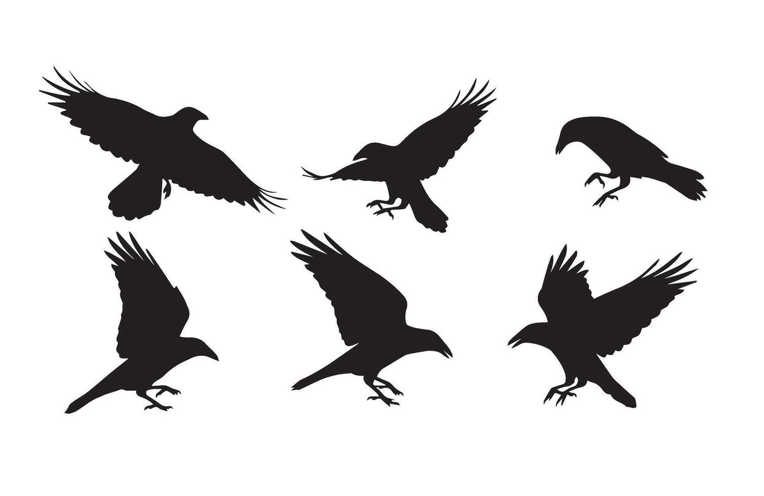 Artistic Crow Silhouette Set for Unique Concepts vector