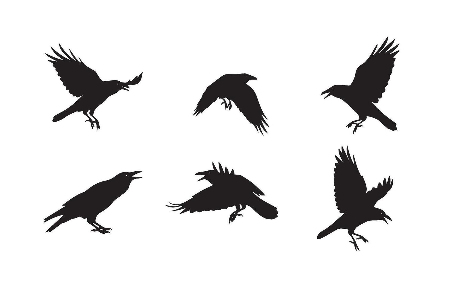 Versatile Crow Silhouette Set for Custom Creations vector