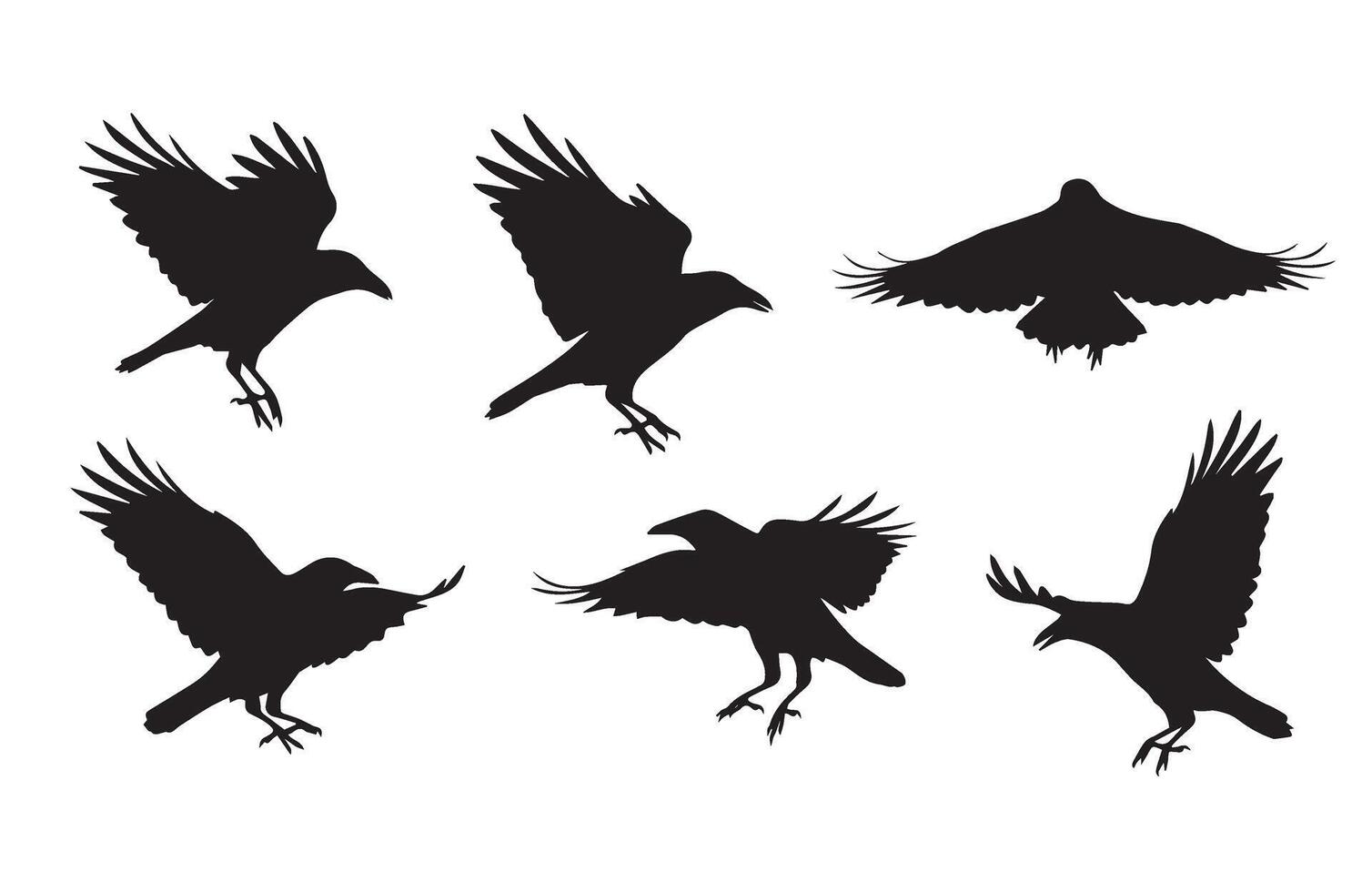 Unique Crow Silhouette Set for Digital Art vector