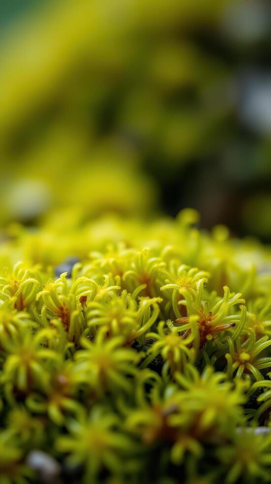 A close up of a green plant with yellow flowers photo