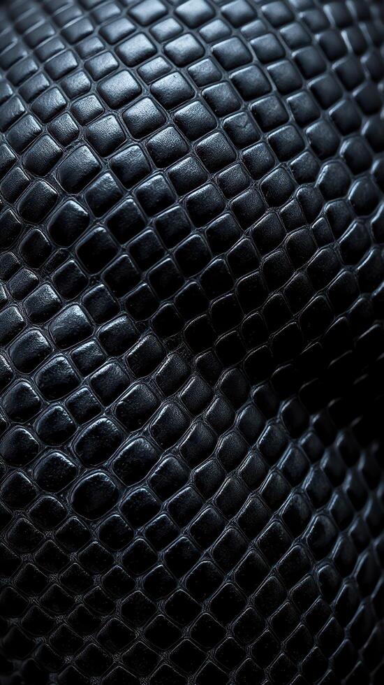 A close up of a black snake skin photo