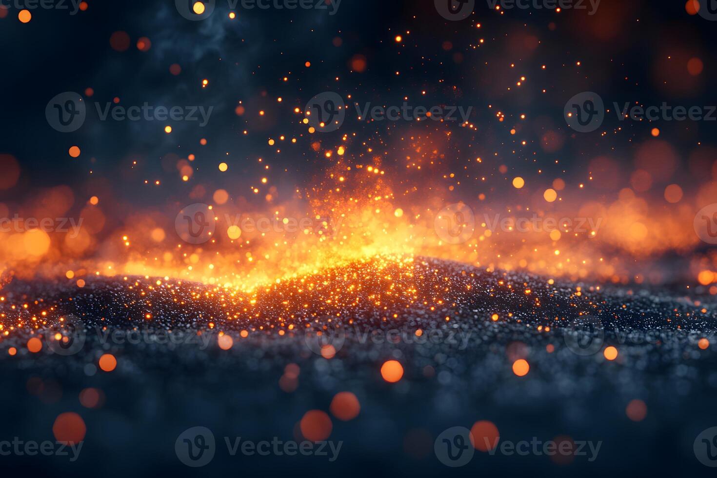 Fiery Abstract Background with Glowing Orange Sparks for Futuristic Designs photo