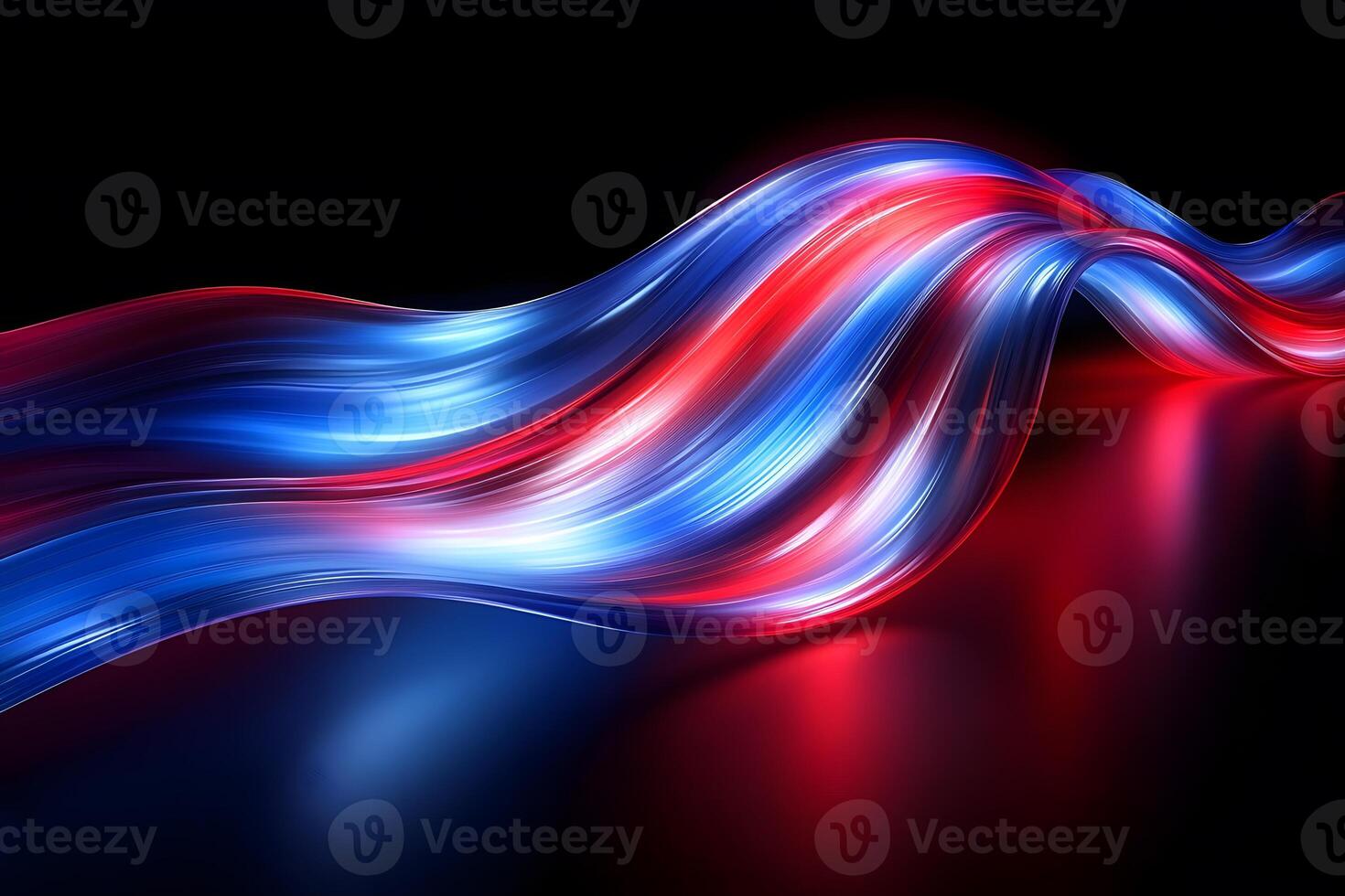 Dynamic Abstract Light Waves in Red and Blue for Modern Design Concepts photo