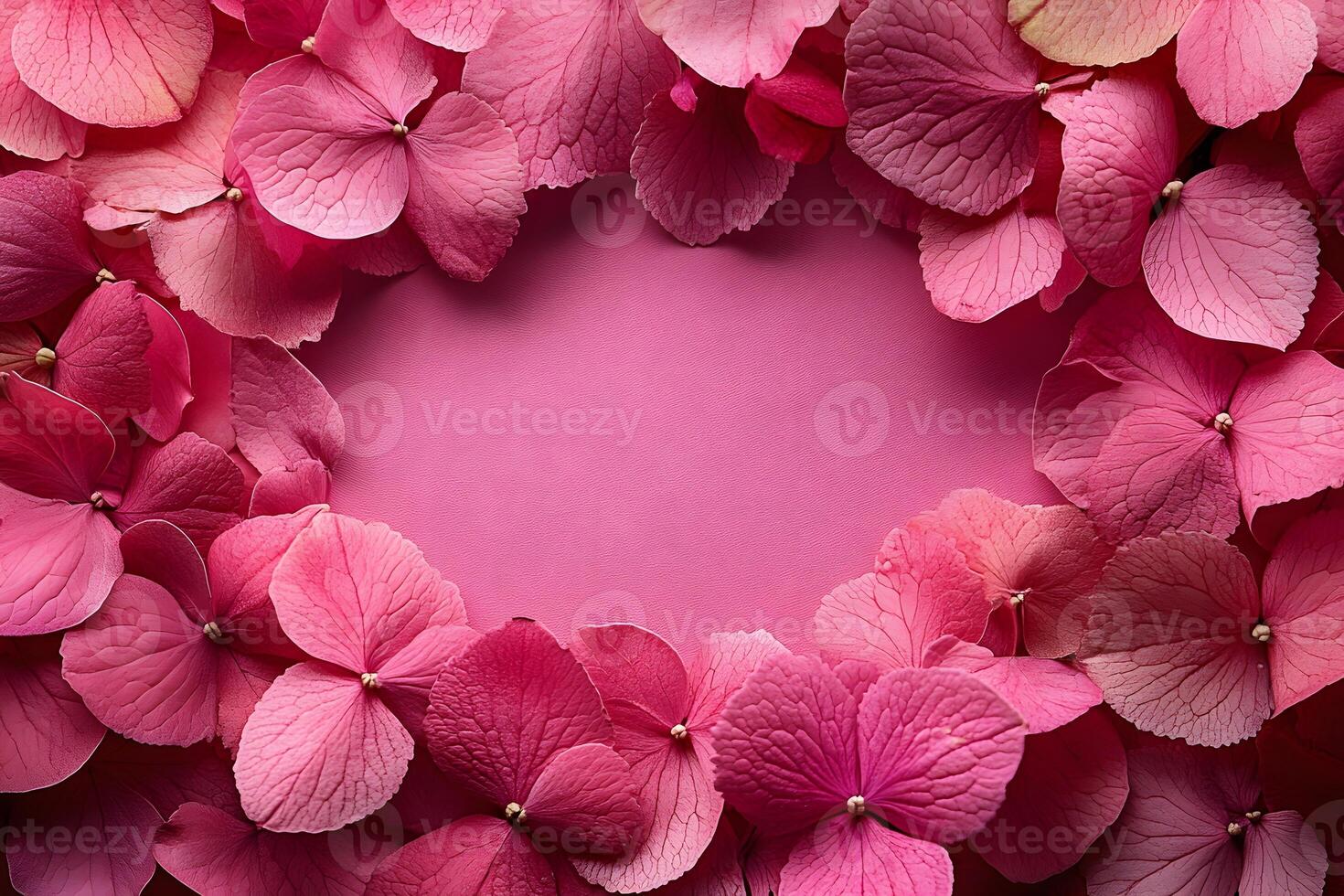 Pink Hydrangea Flower Frame for Romantic and Nature-Inspired Design photo