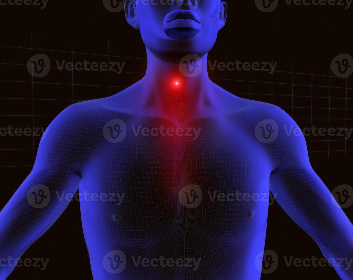X ray image of a man with sore throat.Medical concept photo