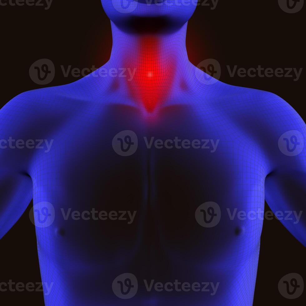 X ray image of a man with sore throat photo