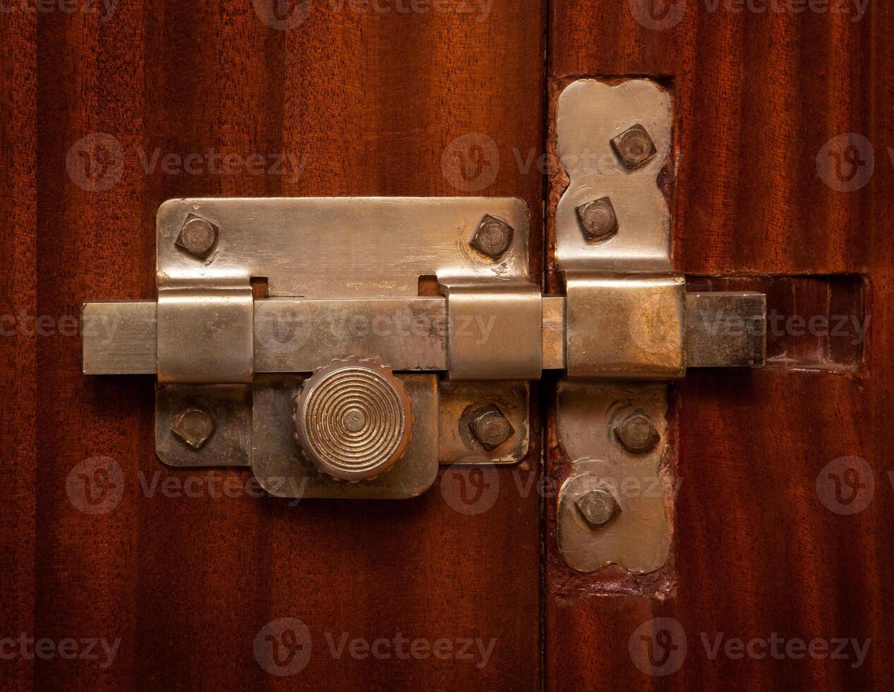 old lock and home wooden door photo