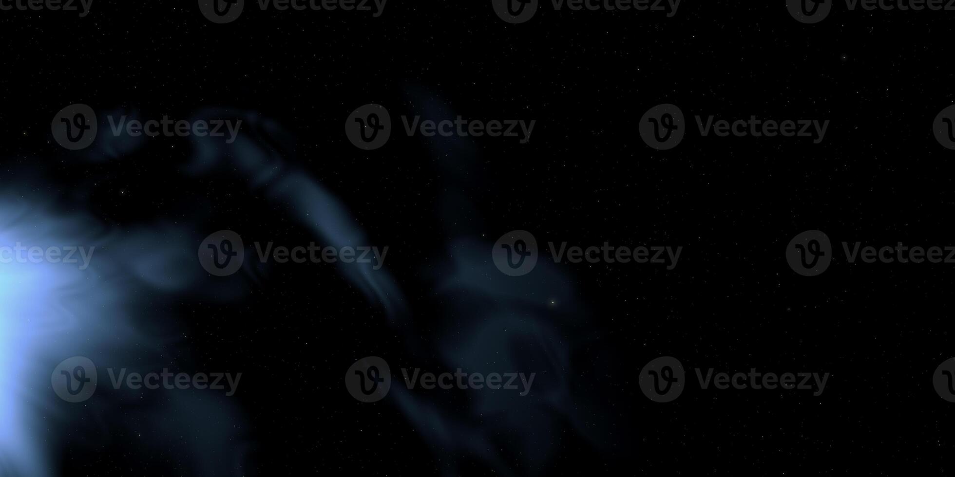 Mystical cosmic nebula in space with subtle starfield and blue glow photo