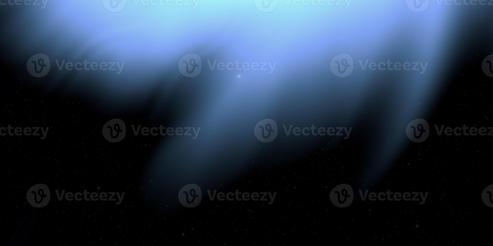 Mysterious blue aurora displaying ethereal glow against starry night sky photo