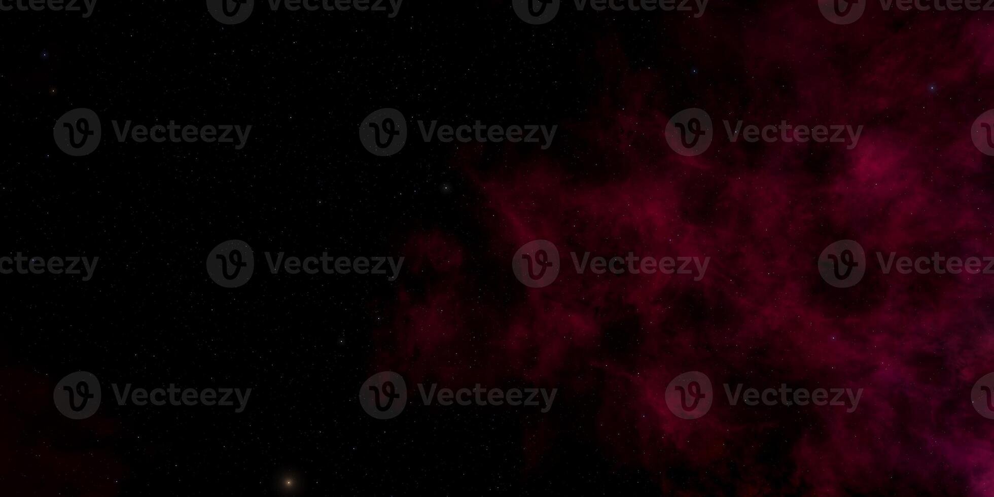 Red nebula against a starry night sky in deep space photo