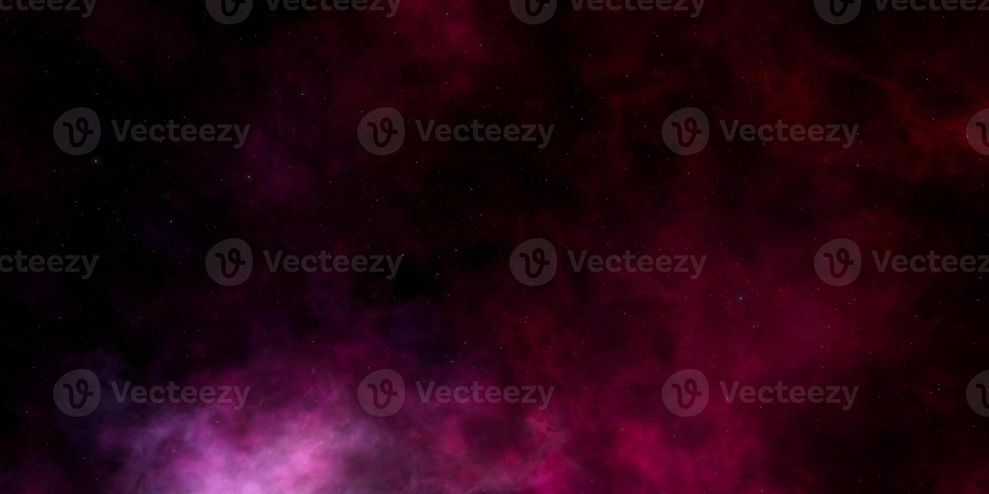 Mystical cosmic nebula with deep purple and red hues in space photo