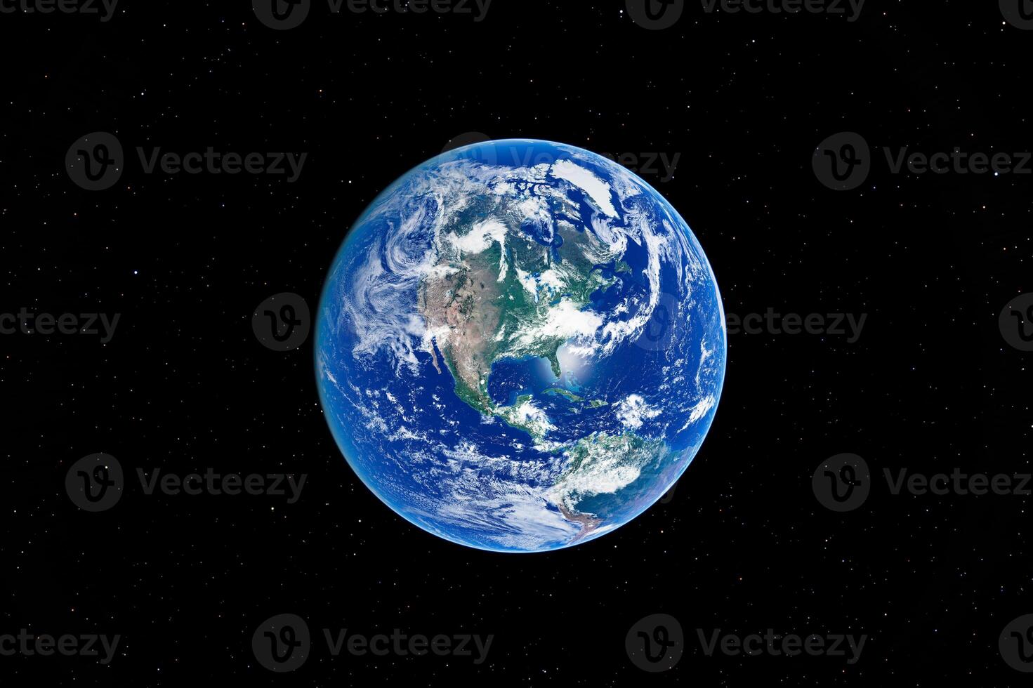 Stunning view of earth from space with vibrant colors and visible continents photo