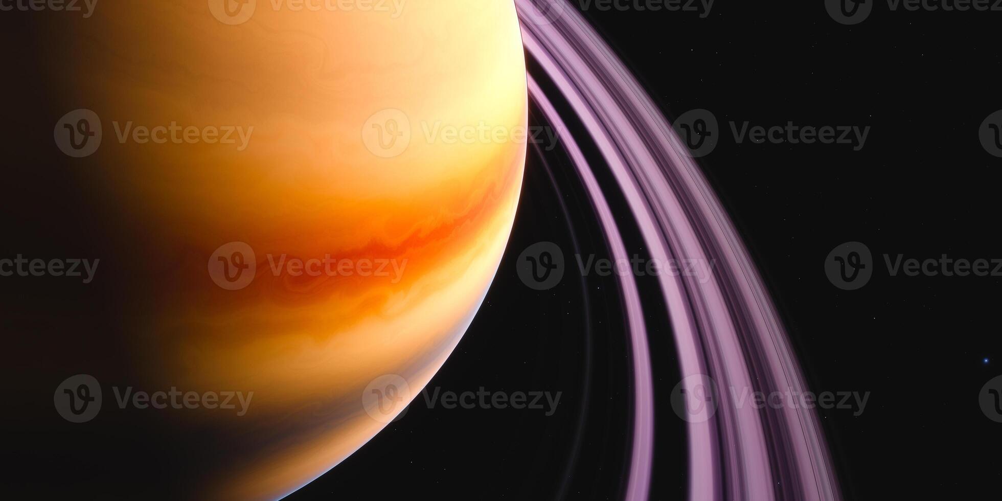 Vibrant saturn with majestic rings in space photo