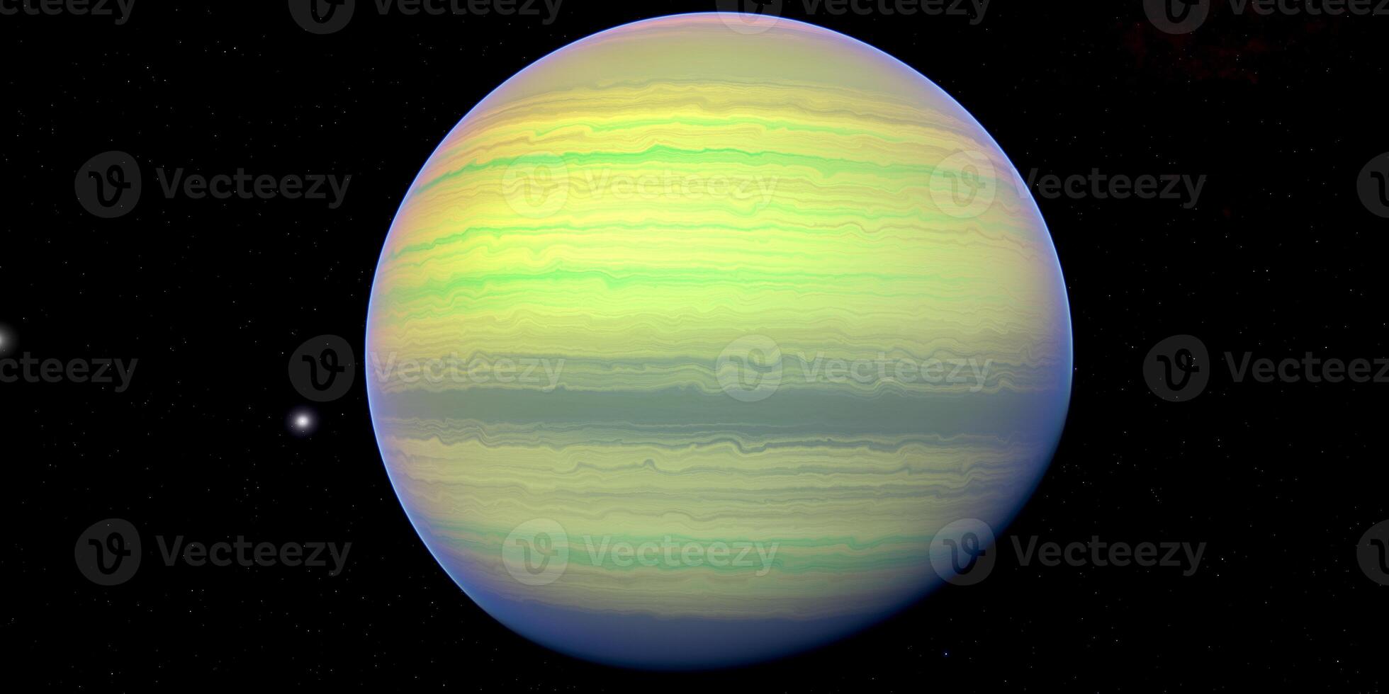 Colorful gas giant planet with atmospheric layers in space photo