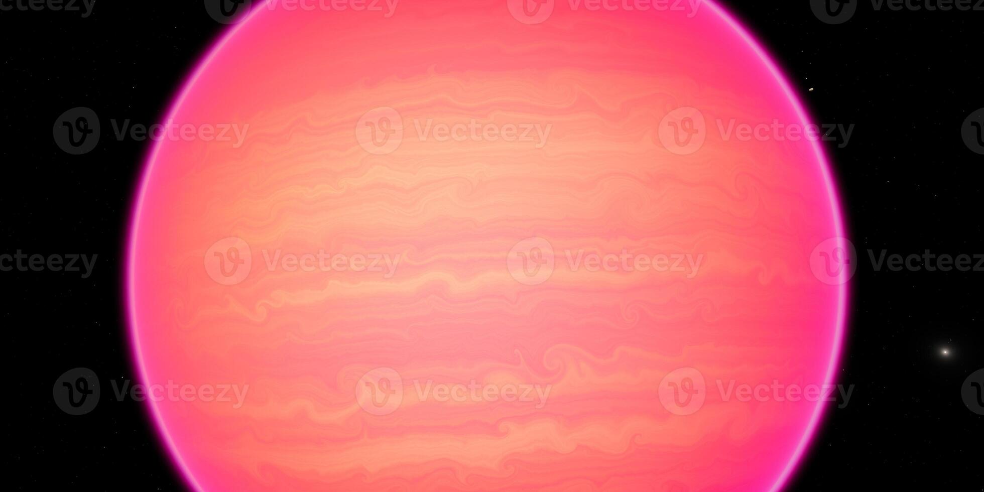 Vibrant pink gas giant exoplanet with swirling atmospheric patterns in deep space photo