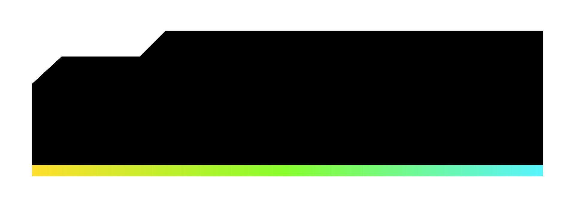 A black and green logo with a rainbow stripe vector