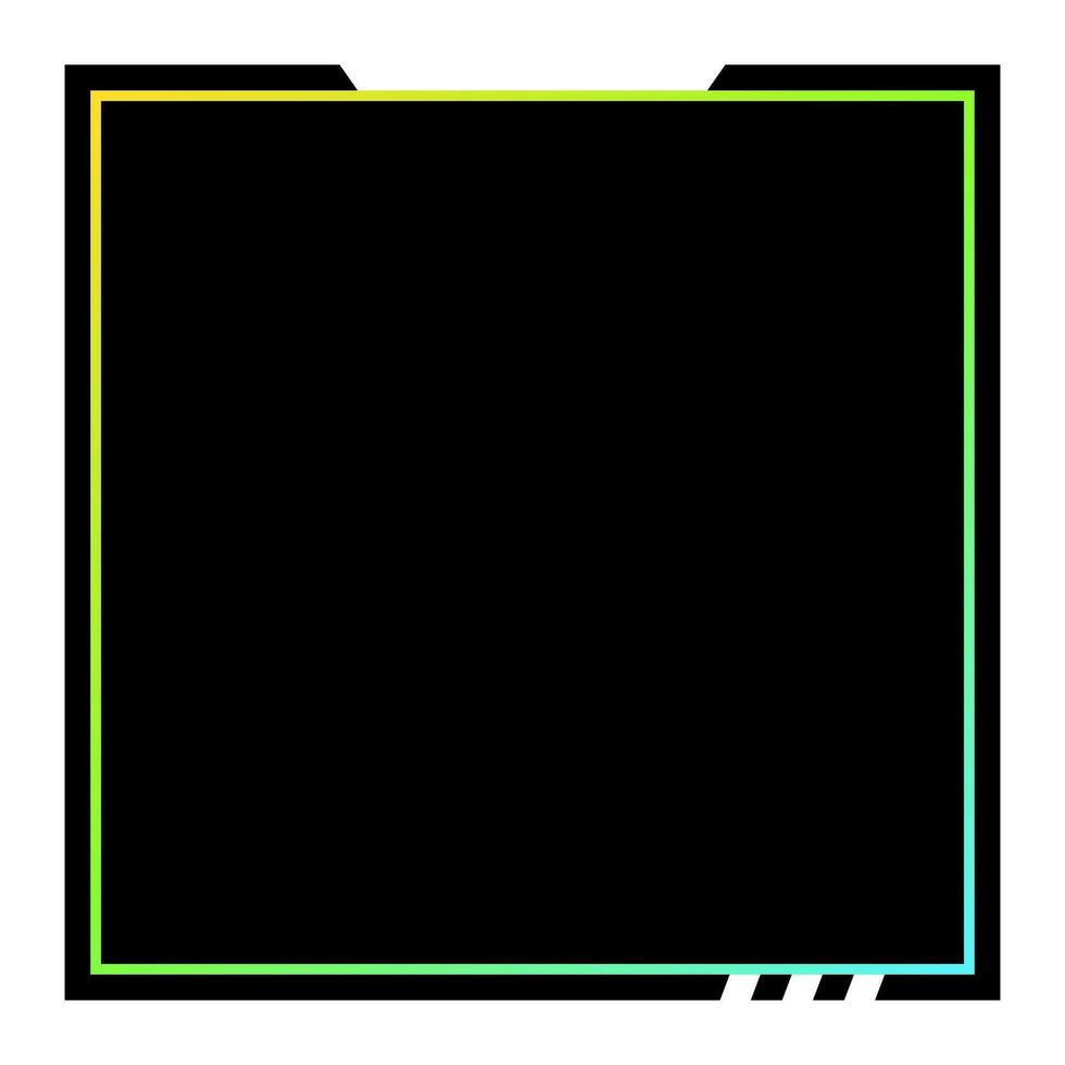 A black square with neon lines on it vector