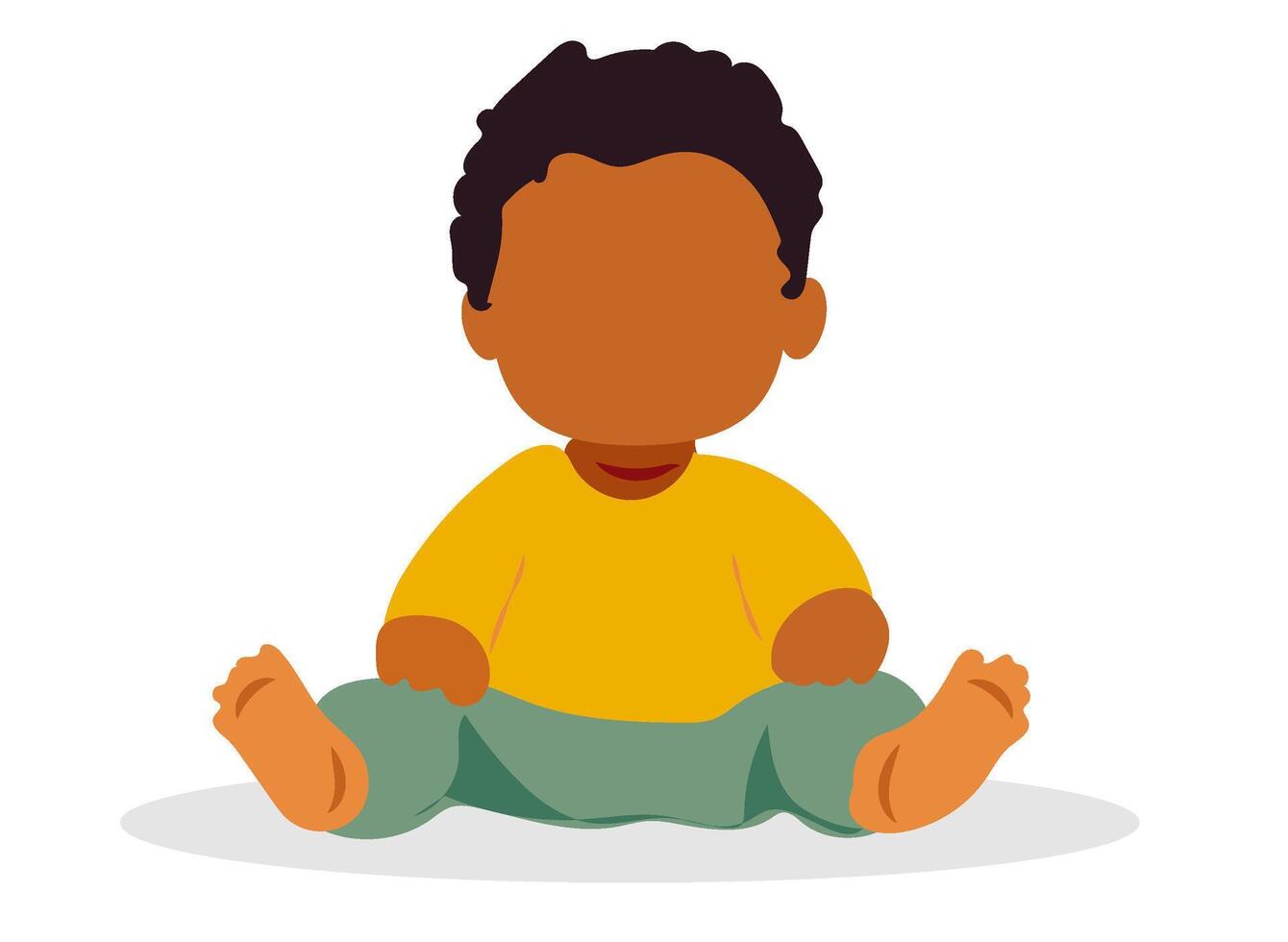 A cartoon baby sitting on the floor vector