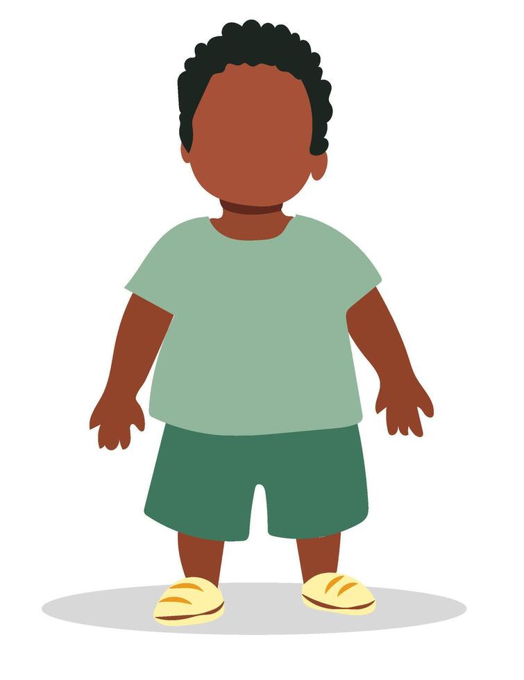 An illustration of a boy in green shorts vector