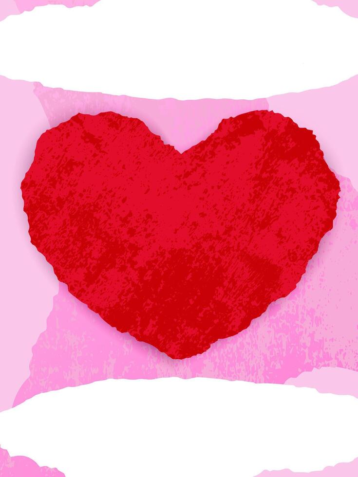 Love Valentine card concept with textured red heart vector