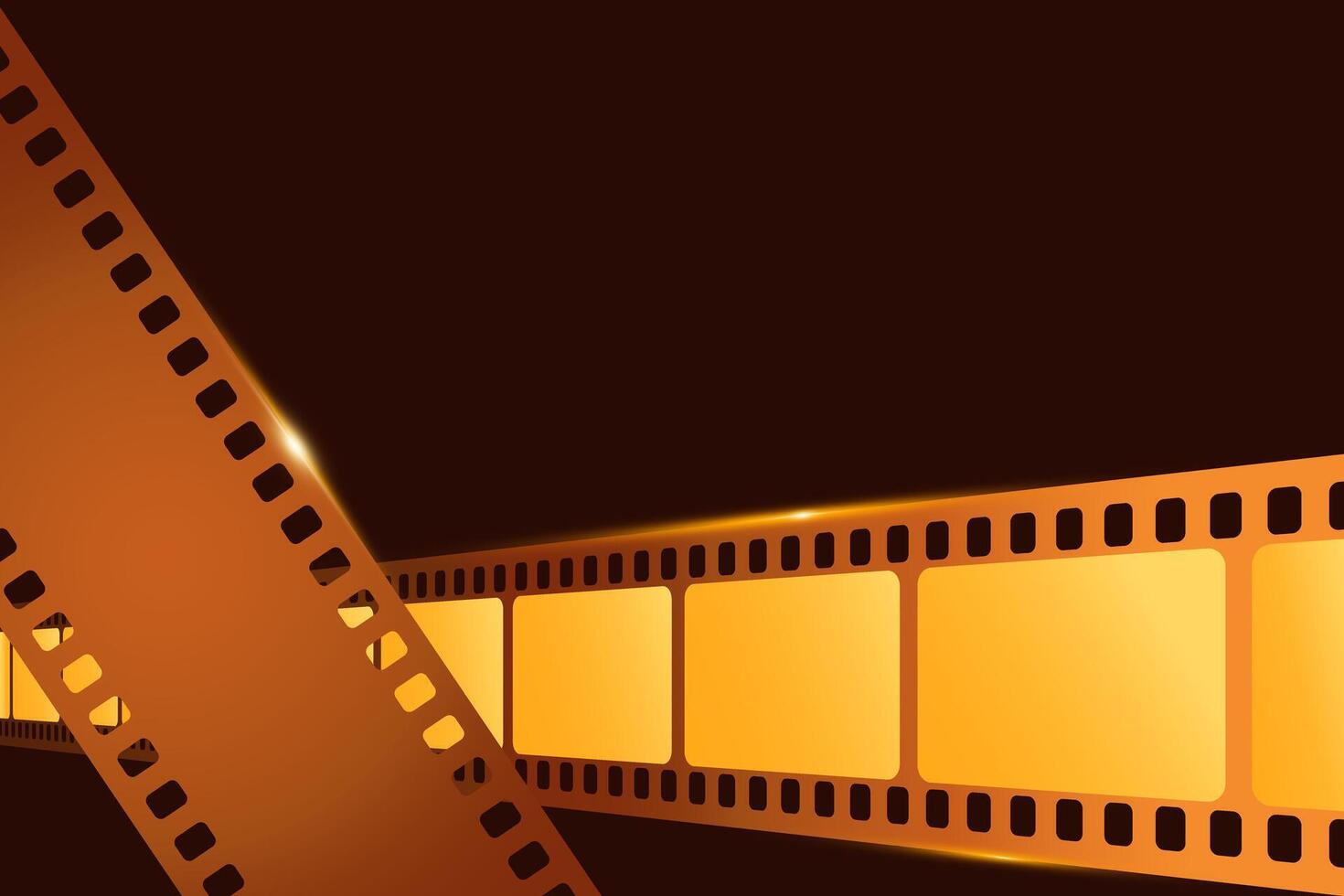 Film frame background with shiny film strip. Movie film concept vector