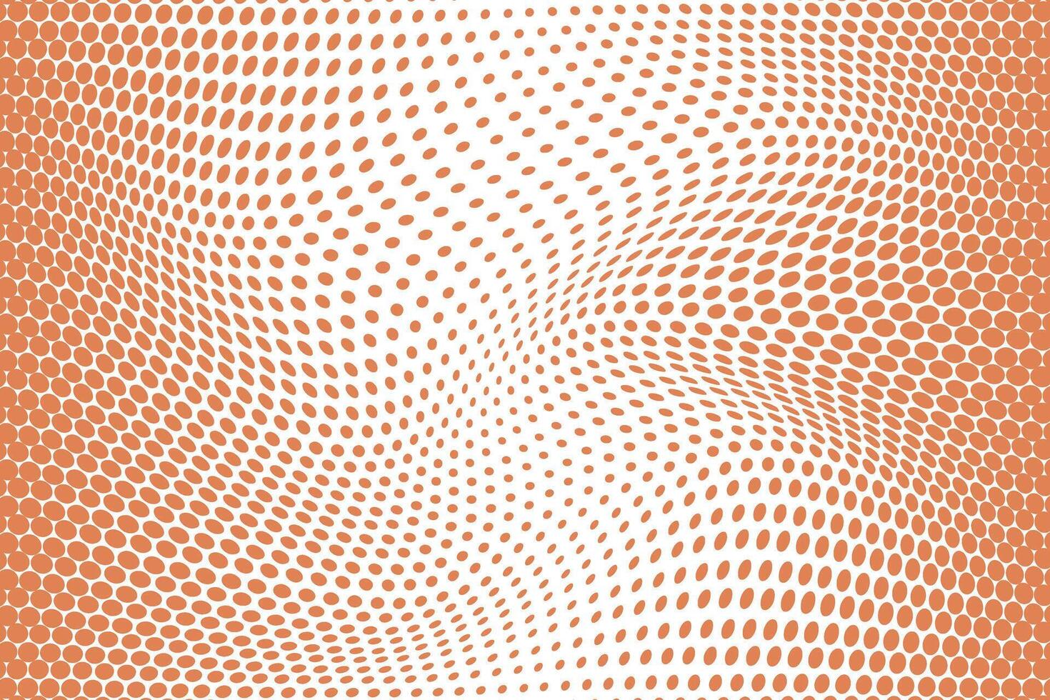 simple abstract dark orange color creative geometric dot halftone wavy distort pattern vector