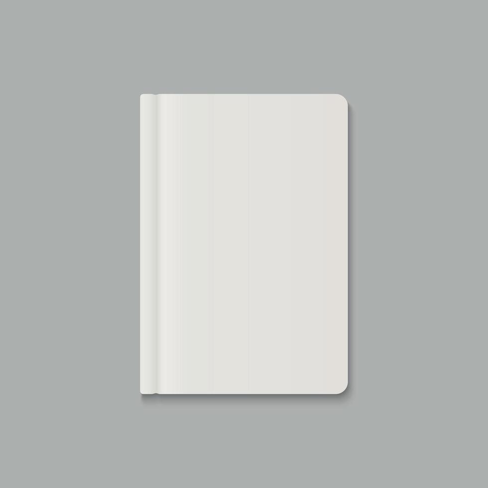 Minimalistic White Notebook on Gray Background vector