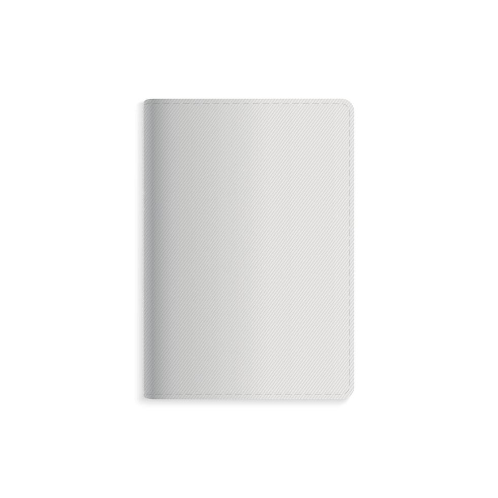 Textured Gray Closed Notebook with Subtle Pattern vector