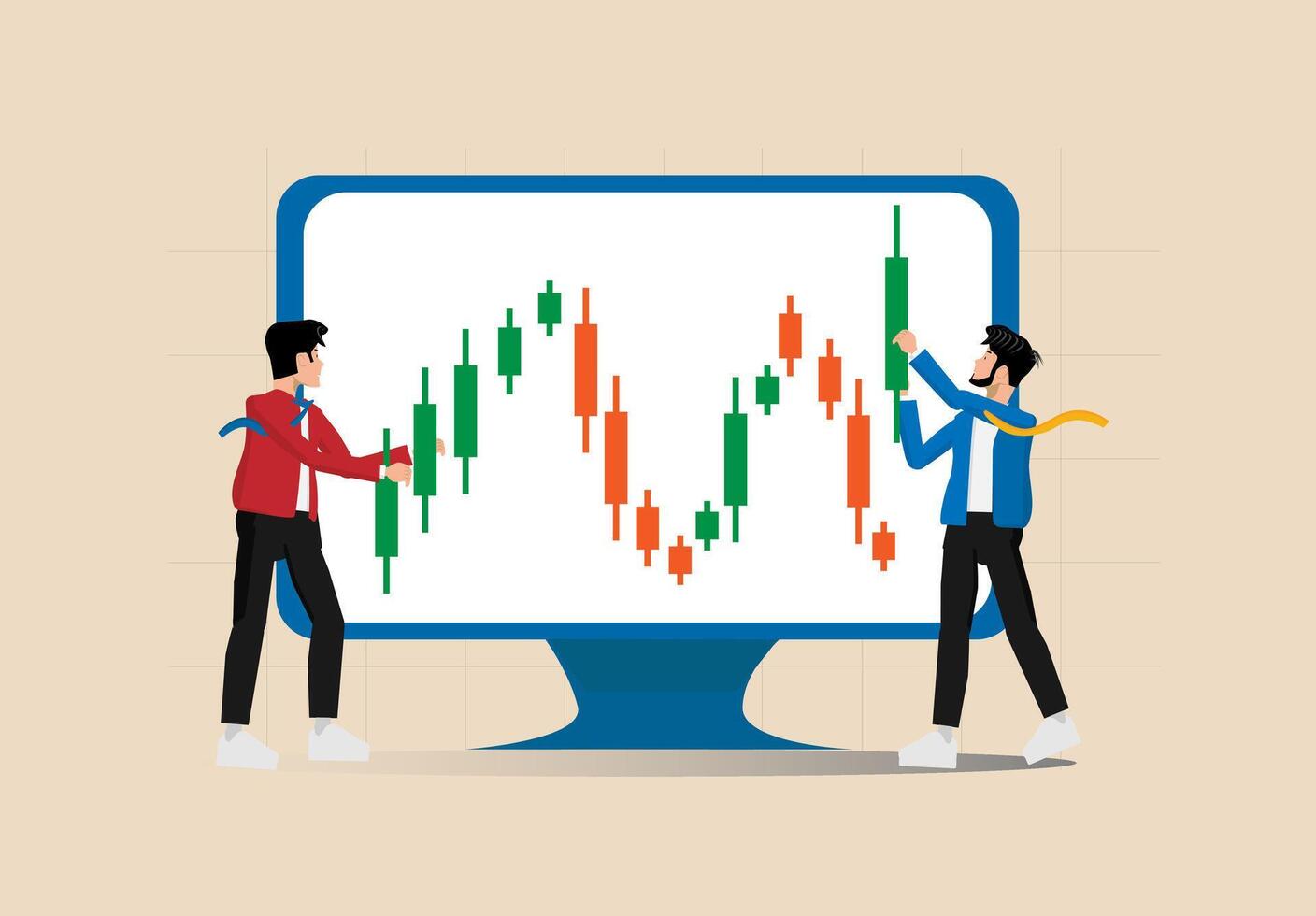 Successful trader. Profit from trading cryptocurrencies, stocks, currencies, gold Stock market growth. DCA, Dollar Cost Averaging. vector