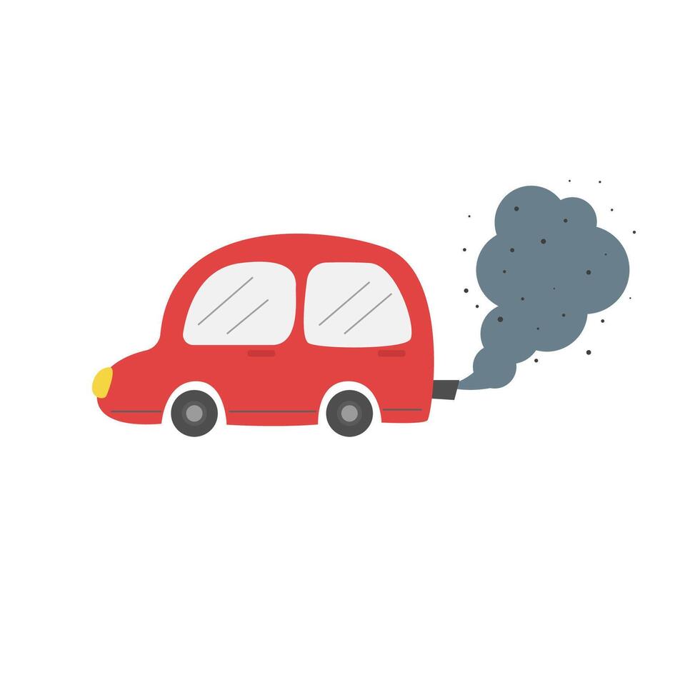 air pollution with car dust PM2.5 concept vector