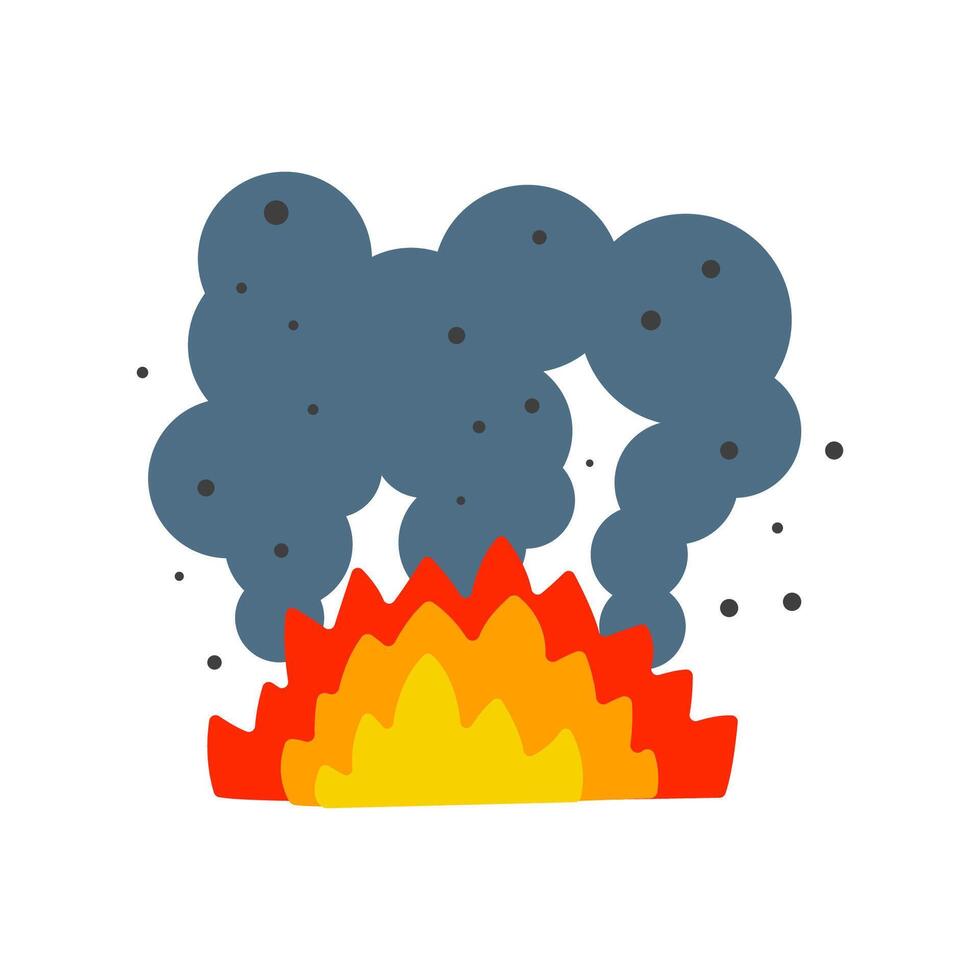 air pollution with dust PM2.5 concept. fire vector