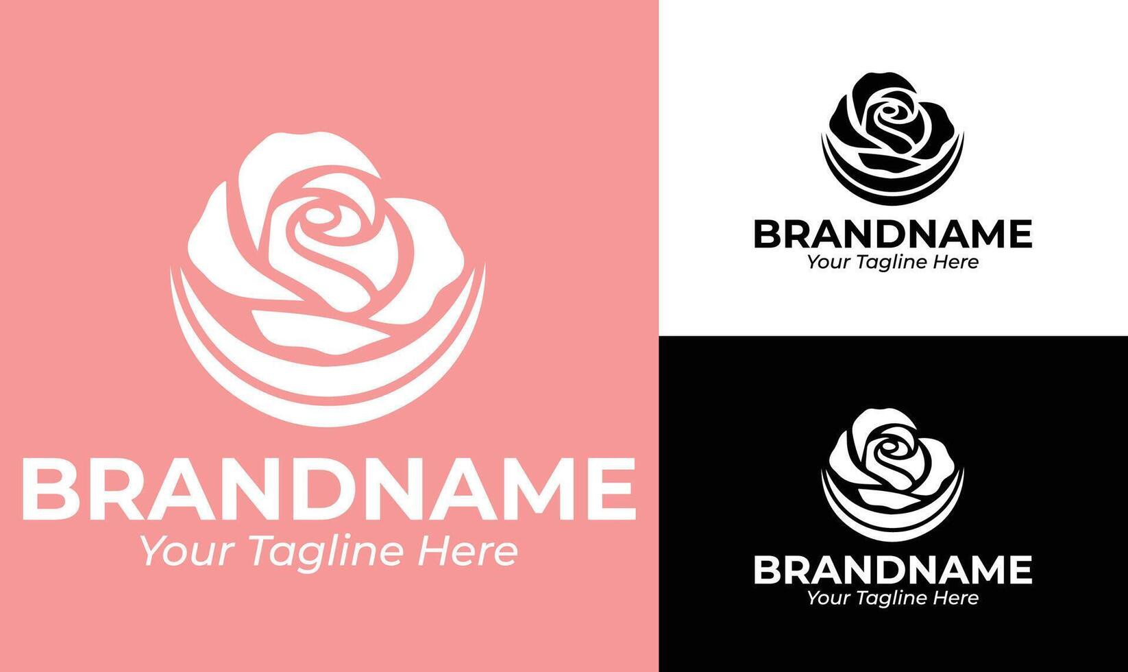 Elegant Rose Logo Design Template for Florists, Beauty Salons, and Boutique Brands vector