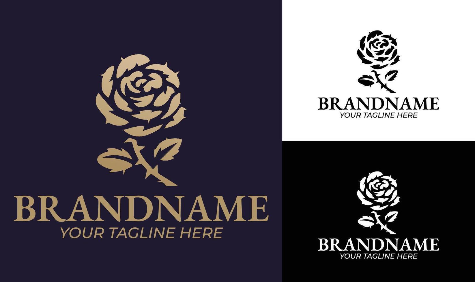 Luxury Rose Logo Design Template for Beauty, Boutique, and Wedding Brands vector