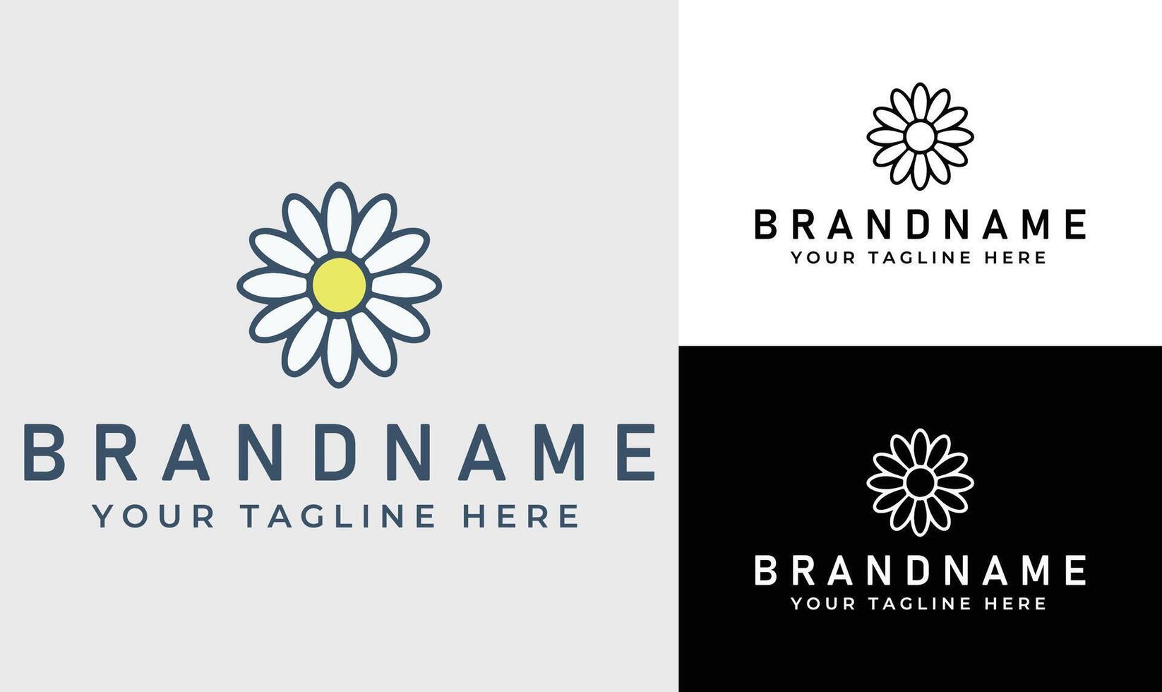 Minimalist Daisy Flower Logo Design Template for Beauty, Boutique, and Wellness Brands vector