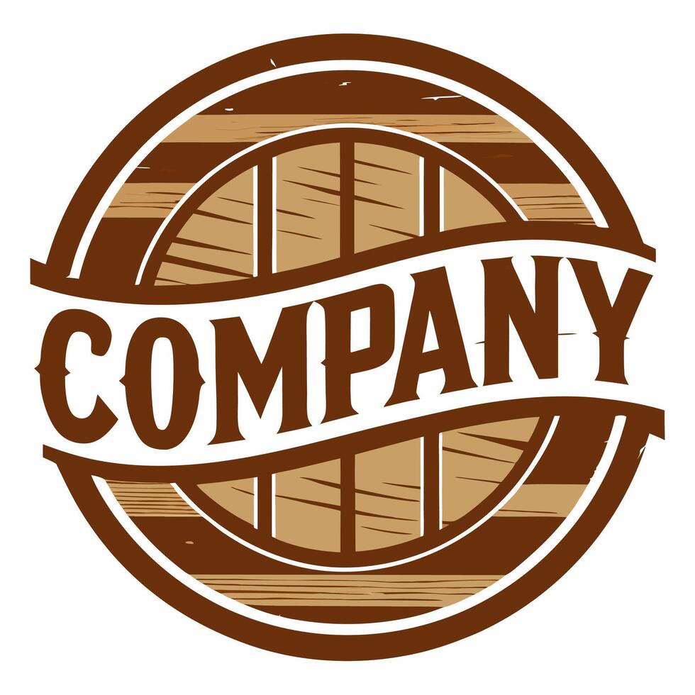 Wooden Company Logo Design Featuring a Stylized Barrel for Branding Purposes vector