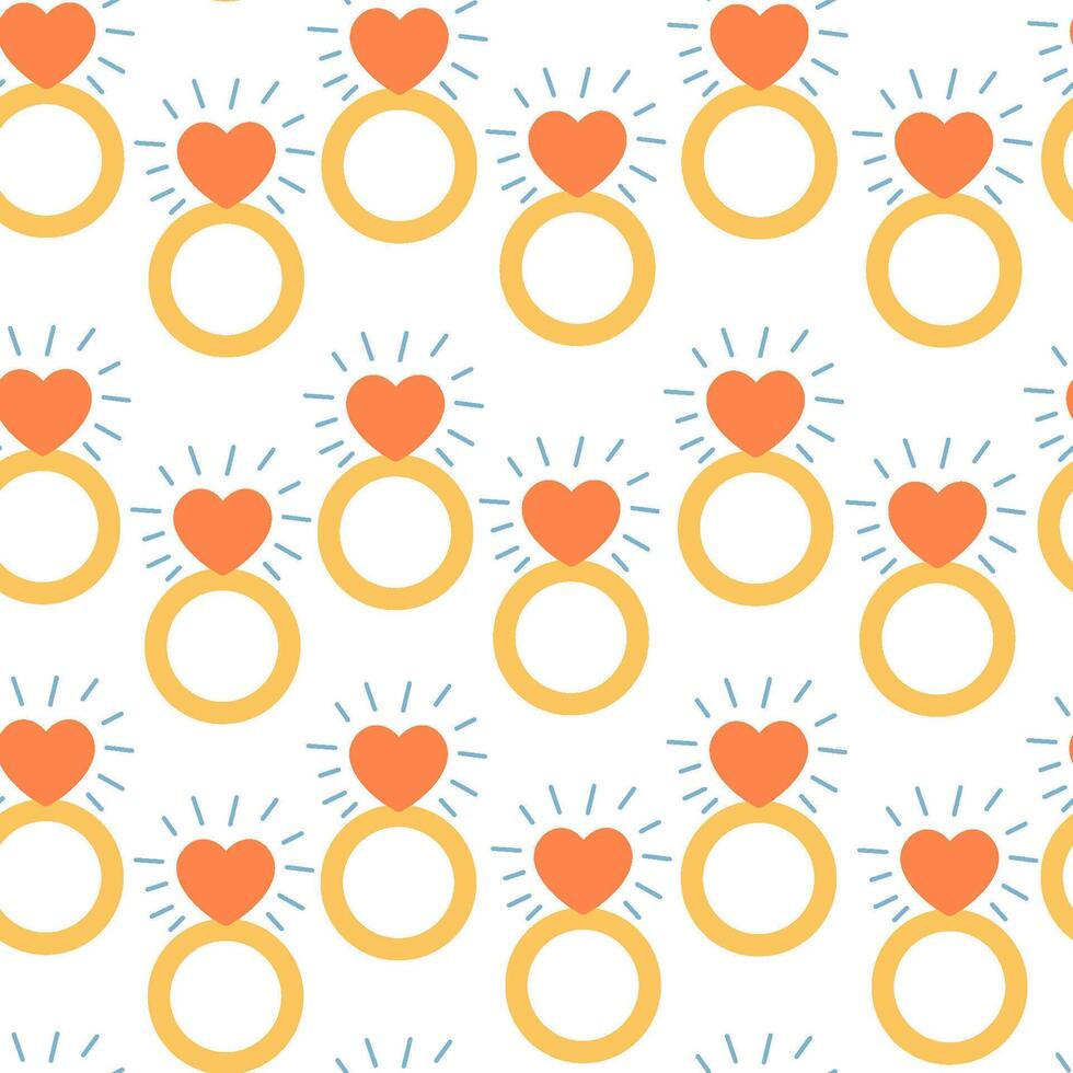 seamless pattern with ring in doodle style vector
