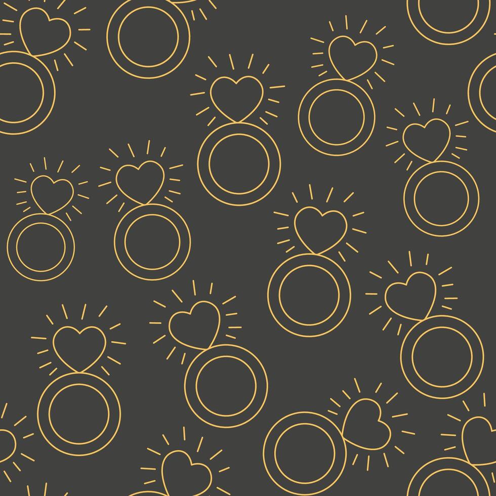 seamless pattern with linear ring in doodle style vector