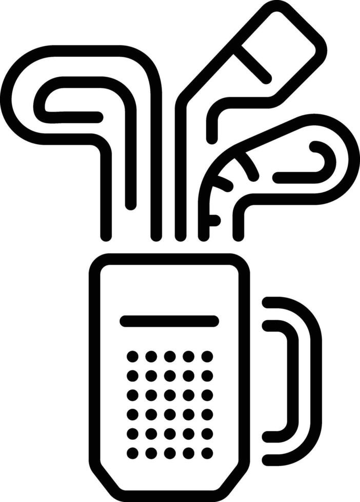 A lien style icon of golf bag vector