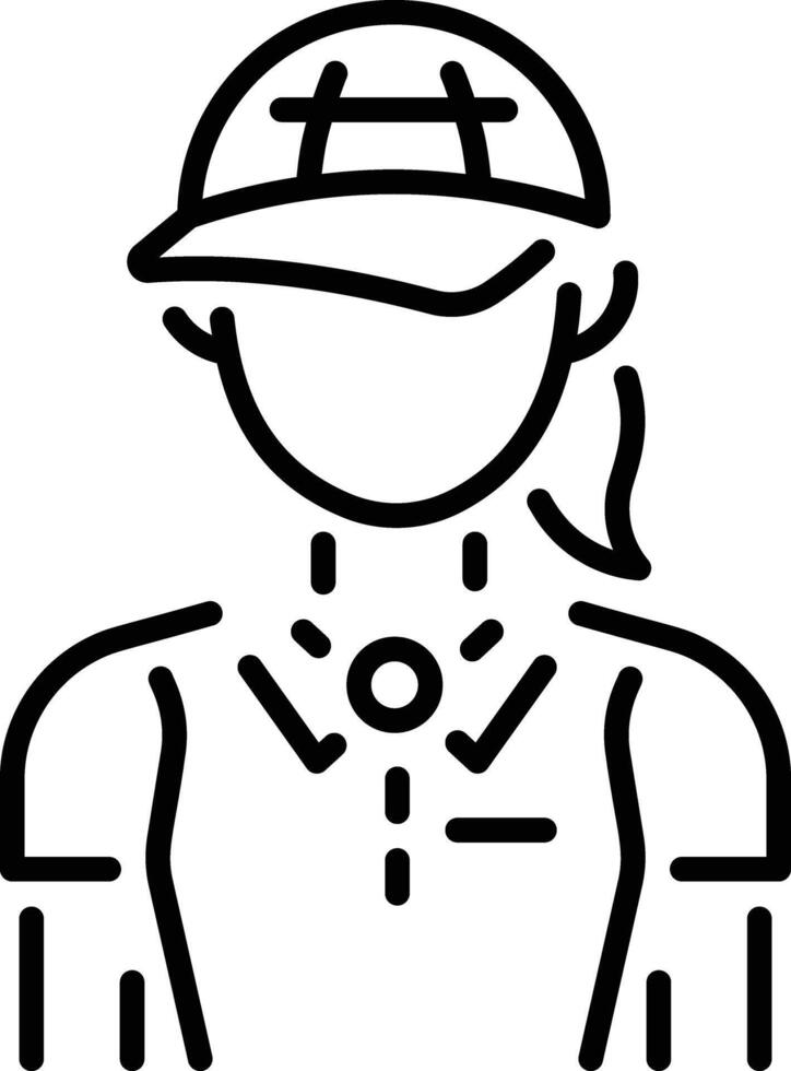 A line style icon of golf girl vector