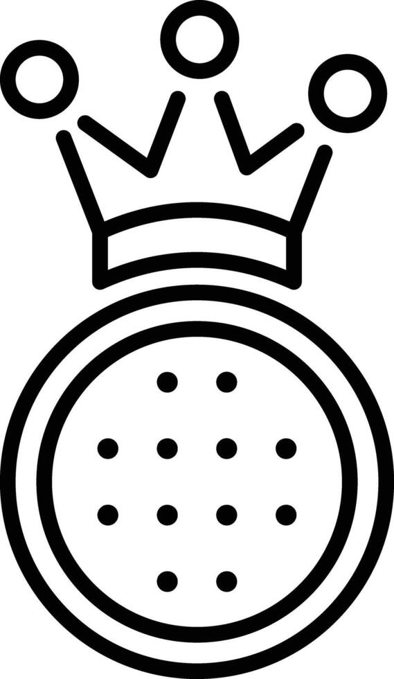 A line style icon of crowned golf ball vector