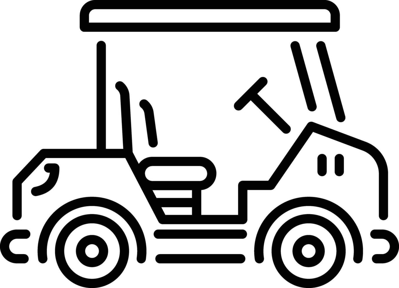 Golf caddy icon in linear style vector
